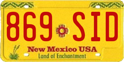 NM license plate 869SID