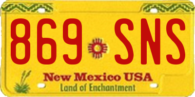 NM license plate 869SNS