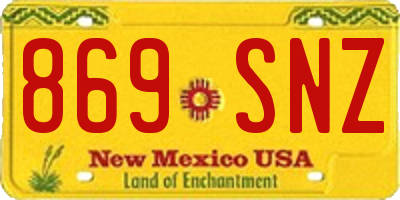 NM license plate 869SNZ