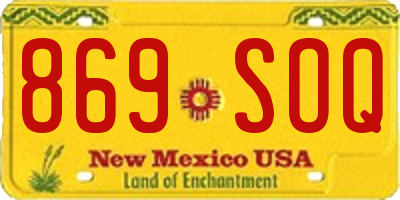 NM license plate 869SOQ