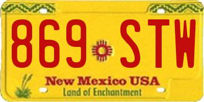 NM license plate 869STW