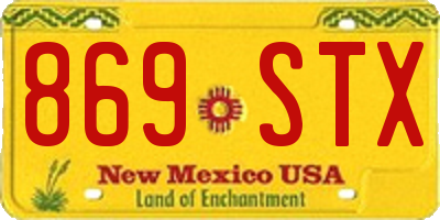 NM license plate 869STX