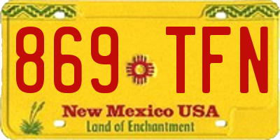 NM license plate 869TFN