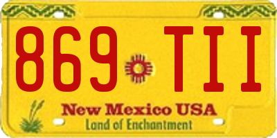 NM license plate 869TII