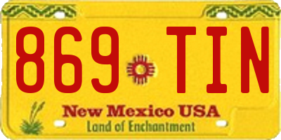 NM license plate 869TIN