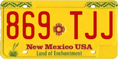 NM license plate 869TJJ