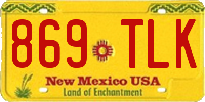 NM license plate 869TLK