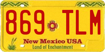 NM license plate 869TLM