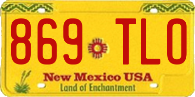 NM license plate 869TLO