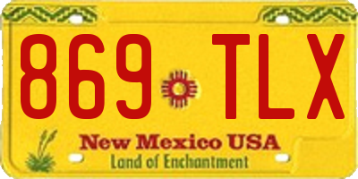NM license plate 869TLX