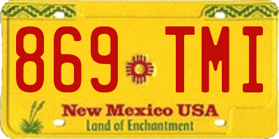 NM license plate 869TMI