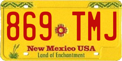 NM license plate 869TMJ
