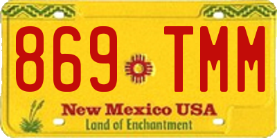 NM license plate 869TMM