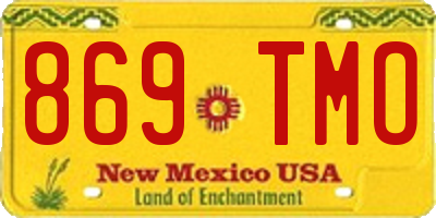 NM license plate 869TMO
