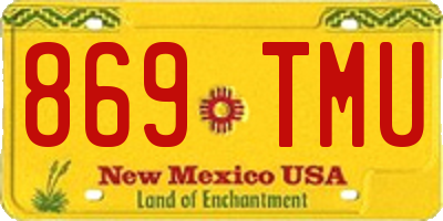 NM license plate 869TMU