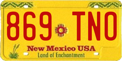 NM license plate 869TNO