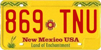 NM license plate 869TNU