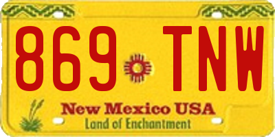 NM license plate 869TNW