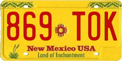 NM license plate 869TOK