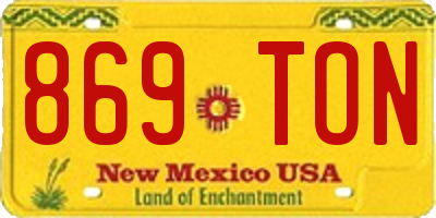 NM license plate 869TON