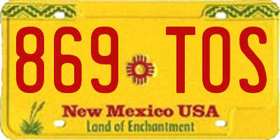 NM license plate 869TOS