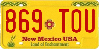 NM license plate 869TOU