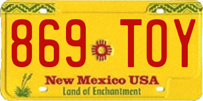 NM license plate 869TOY