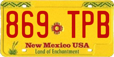 NM license plate 869TPB