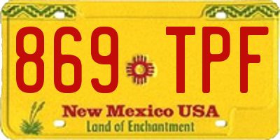 NM license plate 869TPF