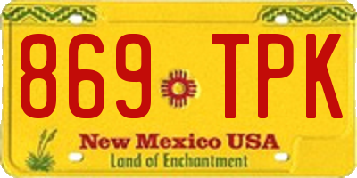 NM license plate 869TPK