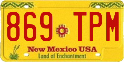 NM license plate 869TPM