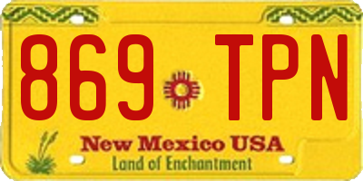 NM license plate 869TPN