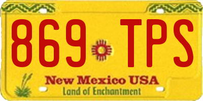 NM license plate 869TPS
