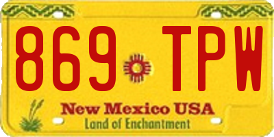 NM license plate 869TPW