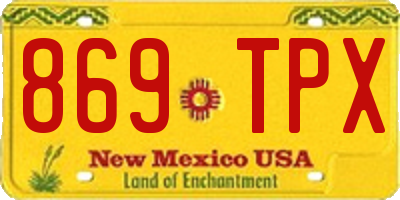 NM license plate 869TPX