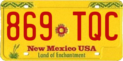 NM license plate 869TQC