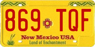 NM license plate 869TQF