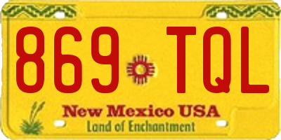 NM license plate 869TQL