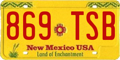 NM license plate 869TSB