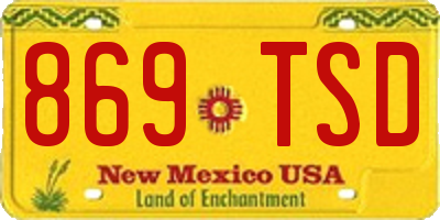 NM license plate 869TSD