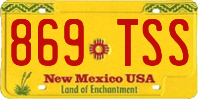 NM license plate 869TSS