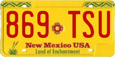 NM license plate 869TSU