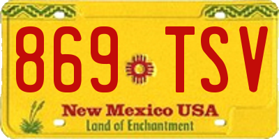 NM license plate 869TSV