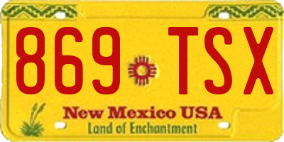 NM license plate 869TSX