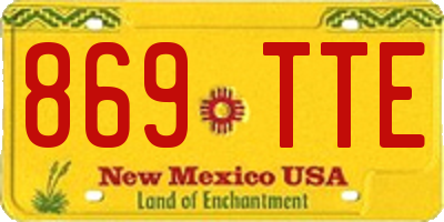 NM license plate 869TTE
