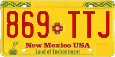 NM license plate 869TTJ