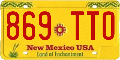 NM license plate 869TTO