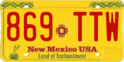 NM license plate 869TTW
