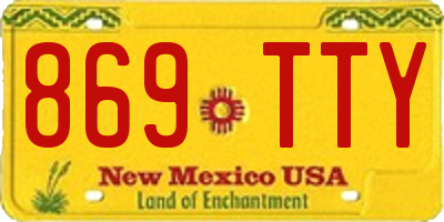 NM license plate 869TTY