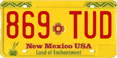 NM license plate 869TUD